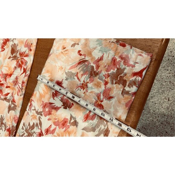 Abercrombie & Finch Linen Blend Orange Floral Pants Size L New - Picture 4 of 9